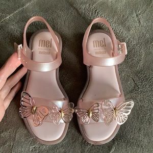 Mel by Melissa pink butterfly jelly sandals